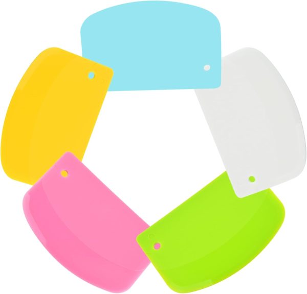 5 Pack Dough Scraper, 5.3 x 3.6 Inch